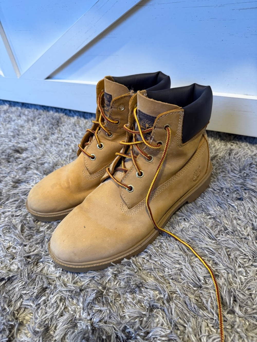 Timberland women’s Tan Work Boots with Black Collar